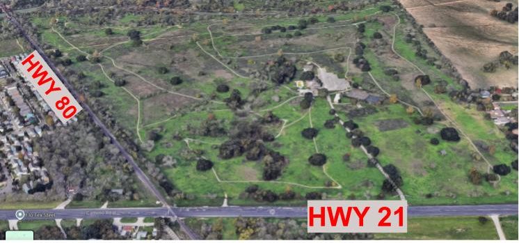 Google overhead shot of quail creek park, showing overgrown golf course