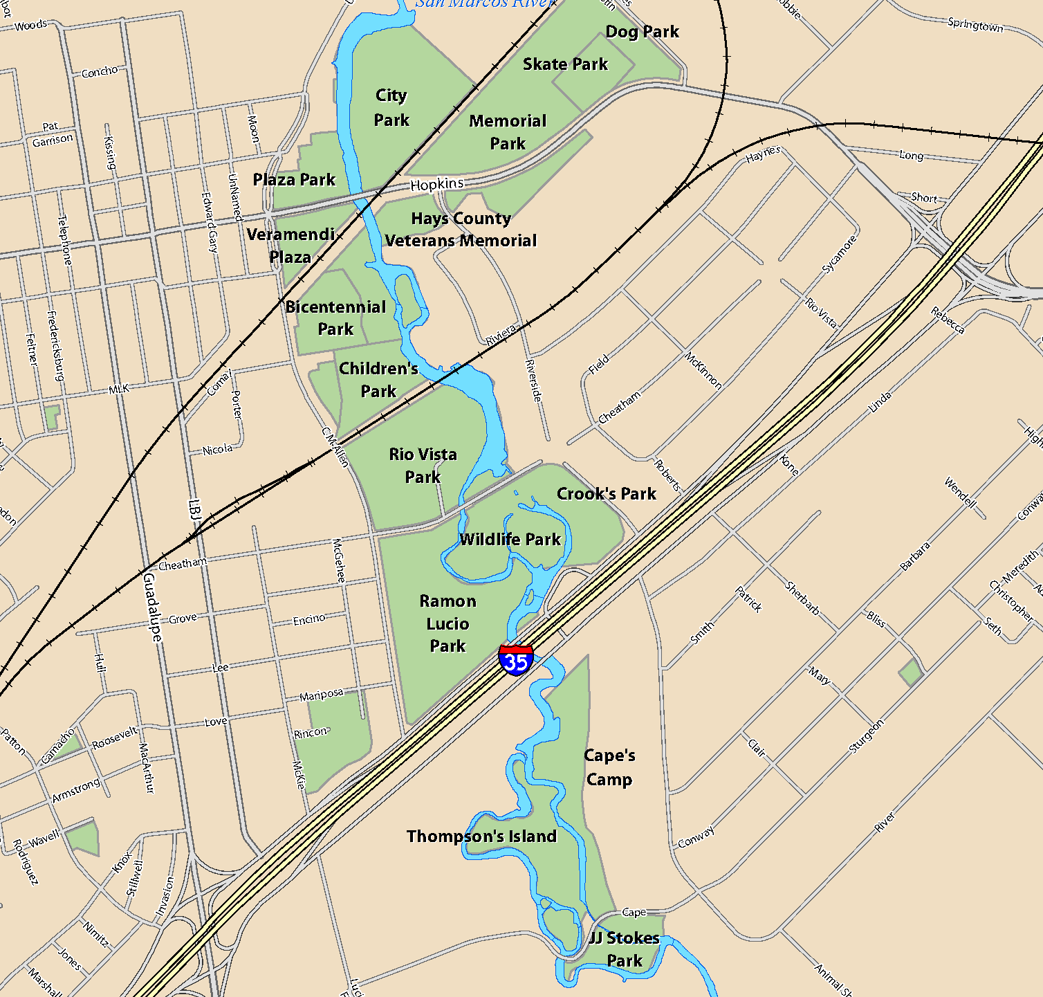 map of river parks