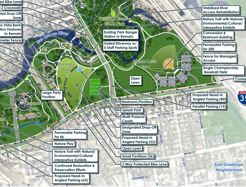 zoomed in concept map to children's park, tennis courts, baseball fields