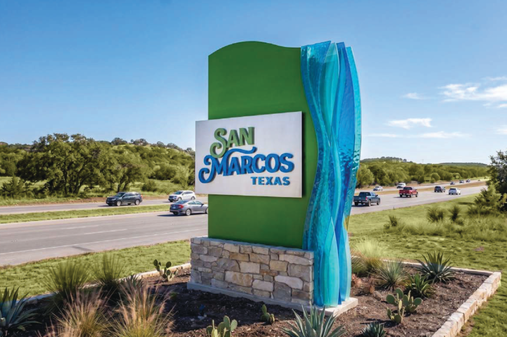 themed gateway sign in the daytime